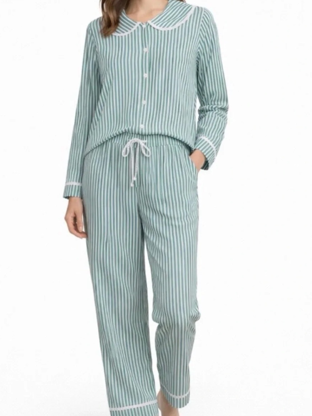 Rachel Ashwell Green Stripe Pajamas Size Medium NWT